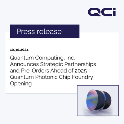 Press Release: QCi Announces Strategic Partnerships and Pre-Orders